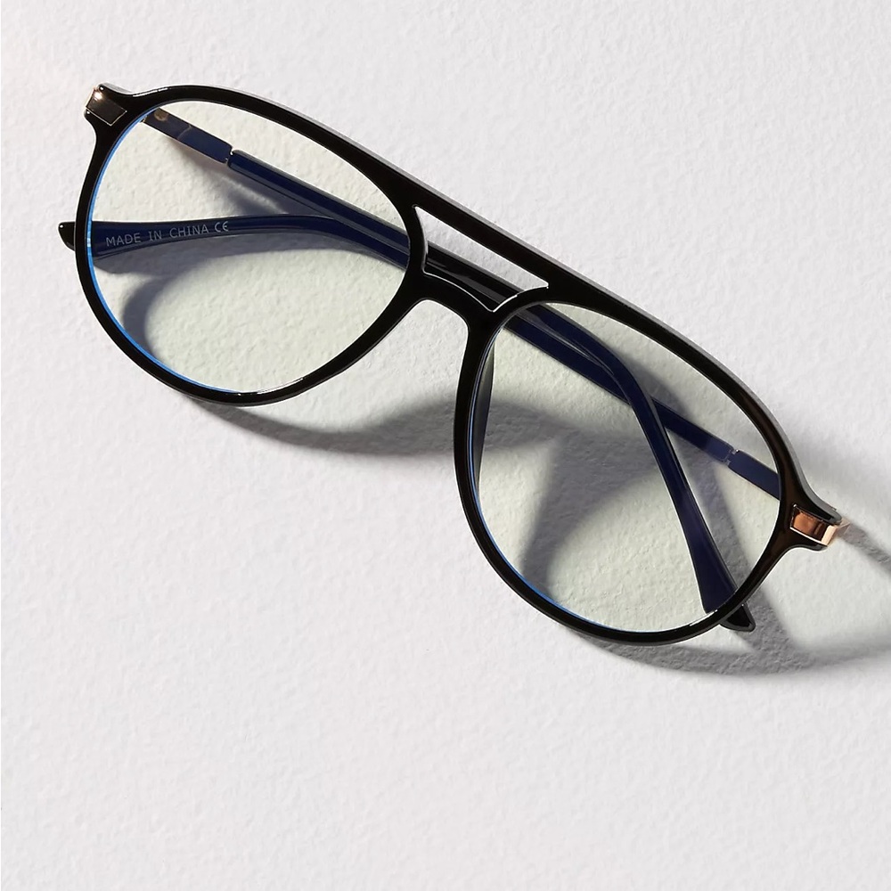 Anthropologie I-SEA Aviator Blue Light Glasses - NWT - Black